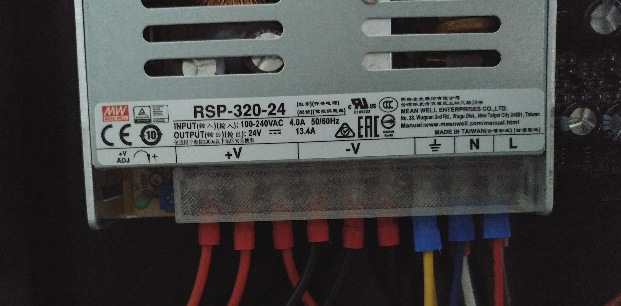 small cover for Meanwell RSP-320 power supply terminals