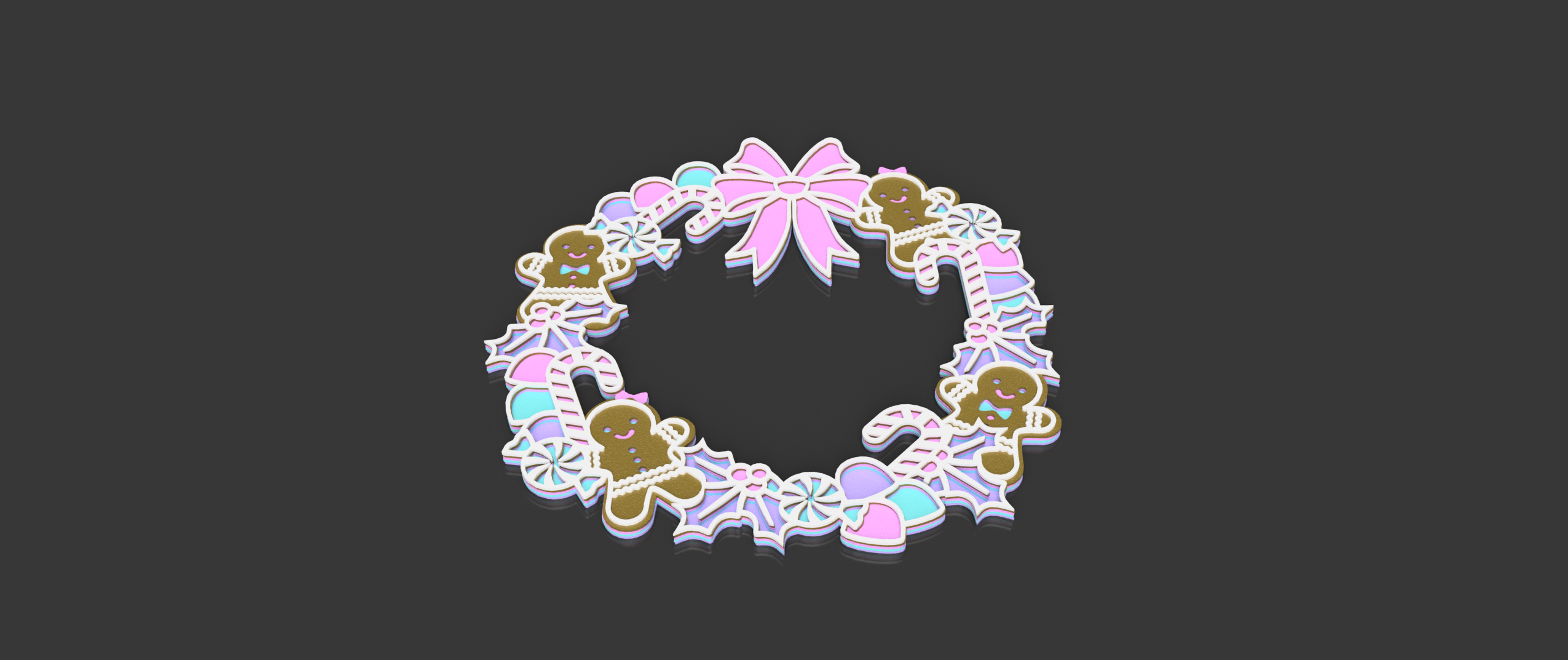 Layered Gingerbread Wreath