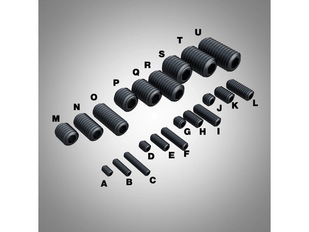 Socket set Screw M3,4,5,6,8,10,12