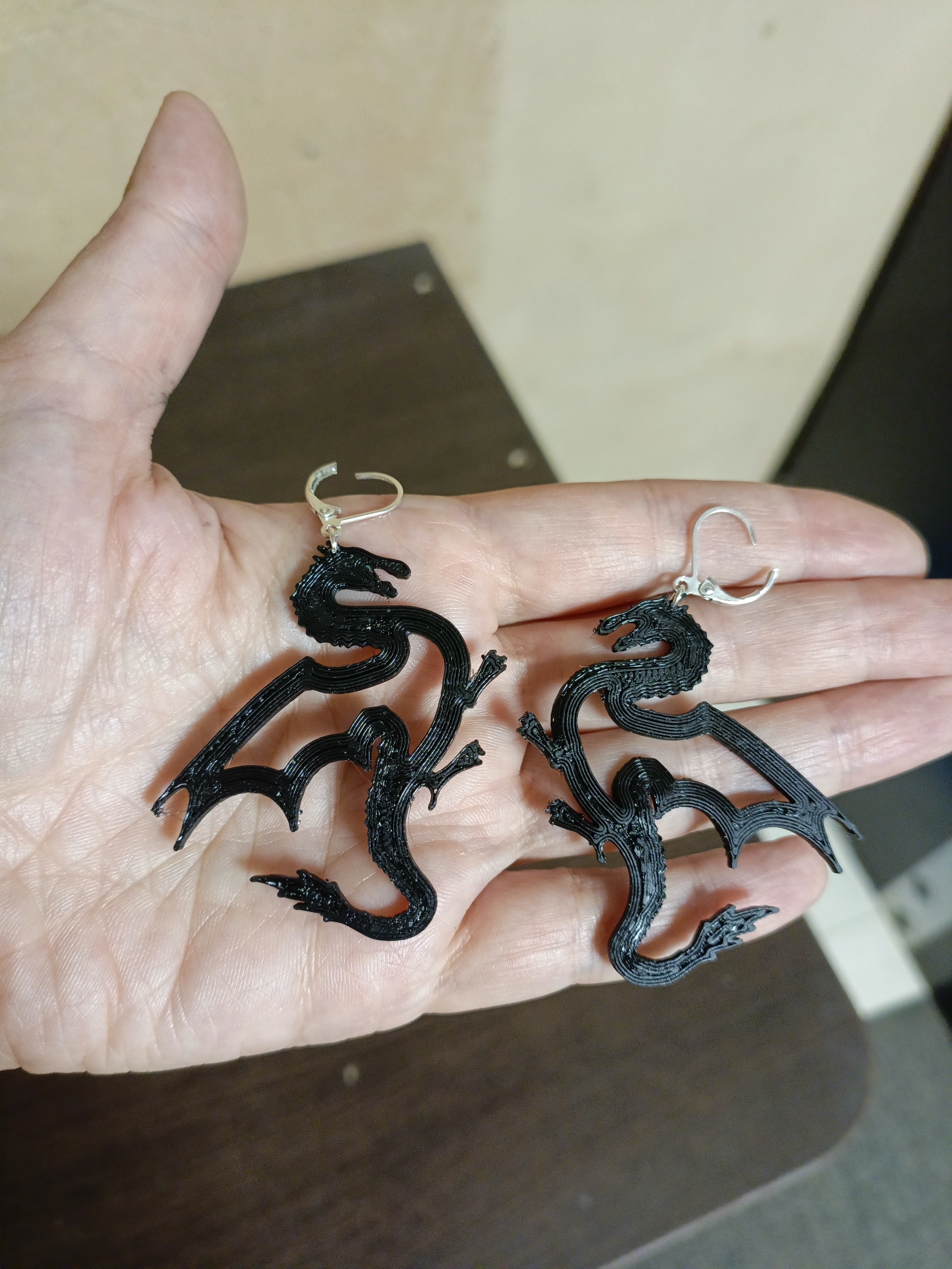 Dragon earrings, dragon keychain, dragon pin