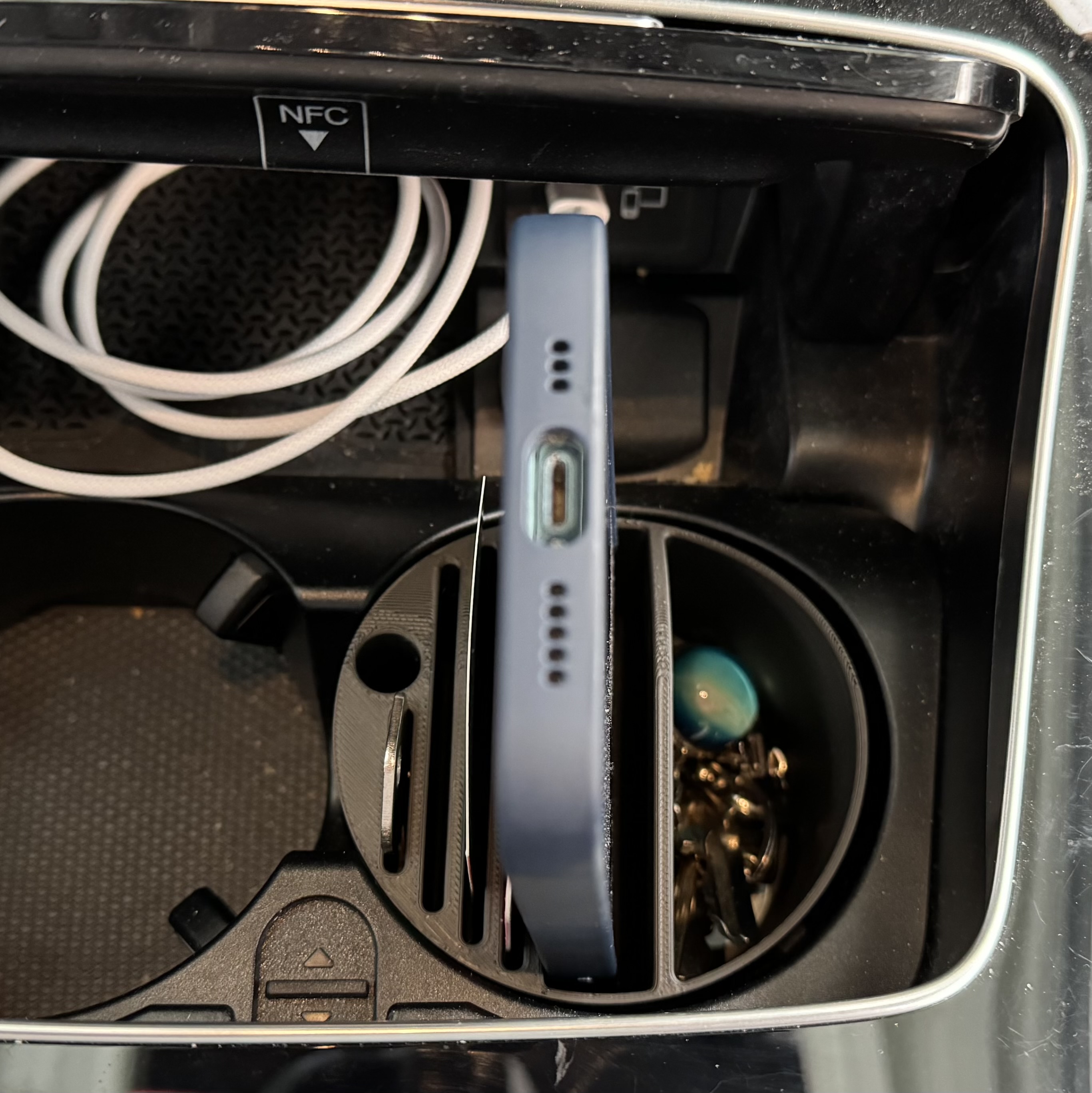 Phone and Card Organizer for Mercedes Cup Holder