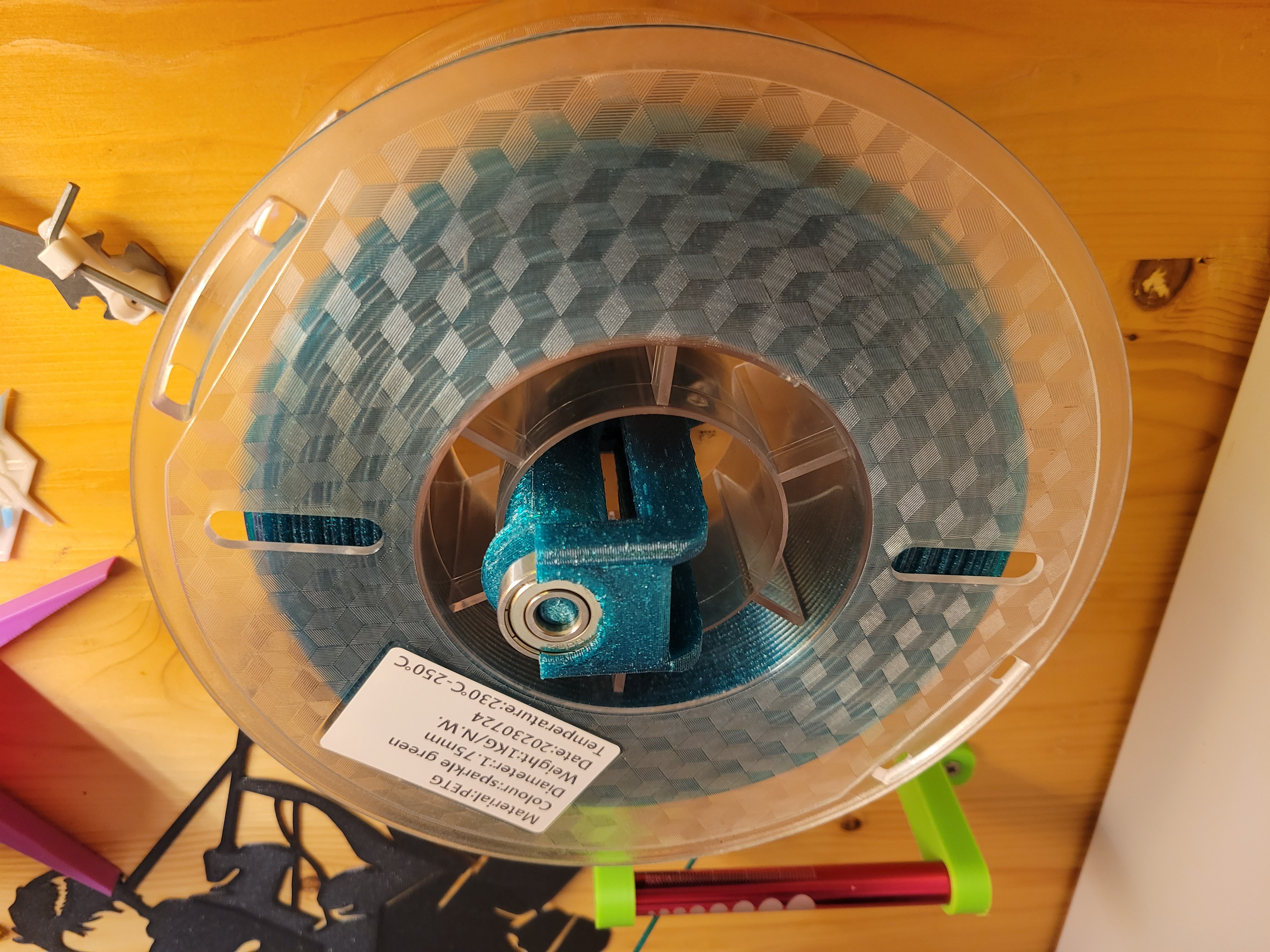 (Use Caution!! See Description) Wall Mount Roller Spool Holder with 608 Bearing — miniatura 2