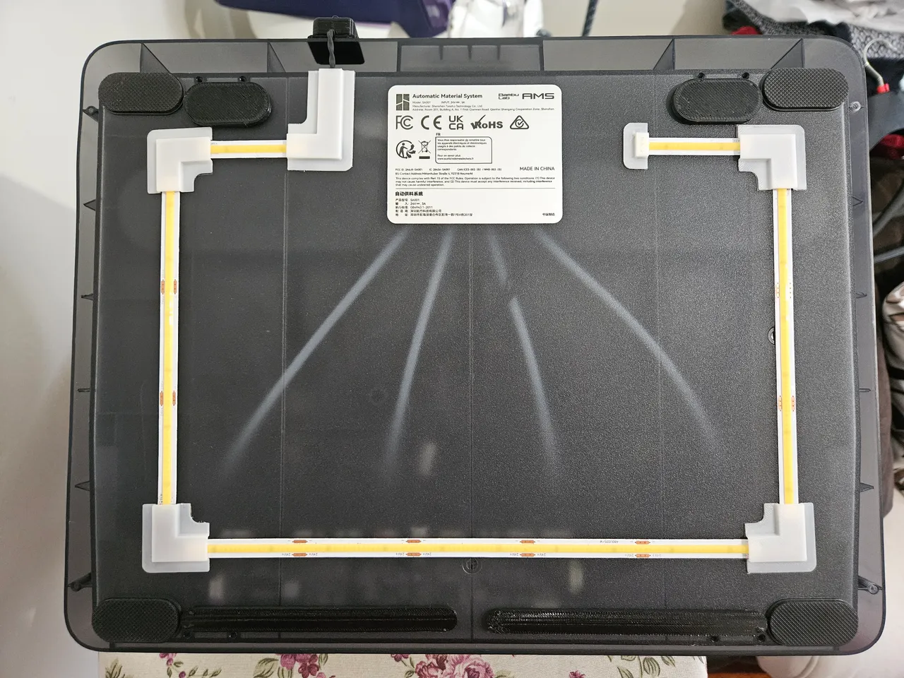 Bambu Lab X1 Carbon AMS Lighting with dim option and 2 pin magnet 