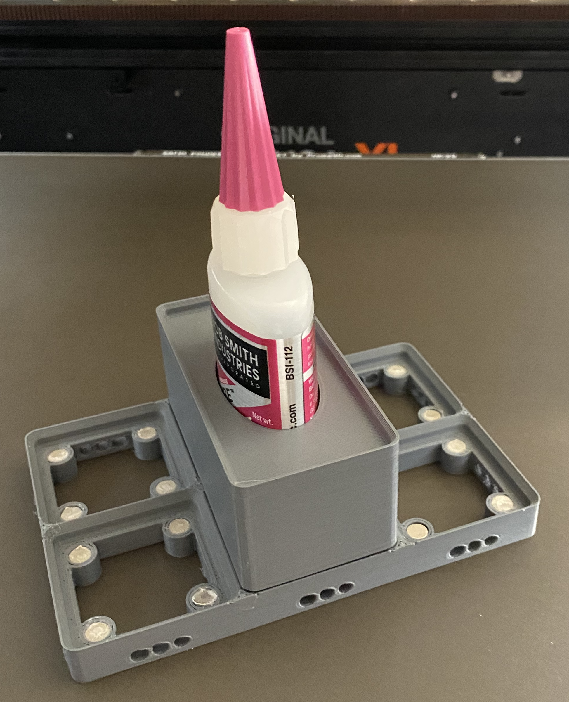 Gridfinity 2x2  and 1x2 bins for 1 oz Bob Smith Industries CA bottles