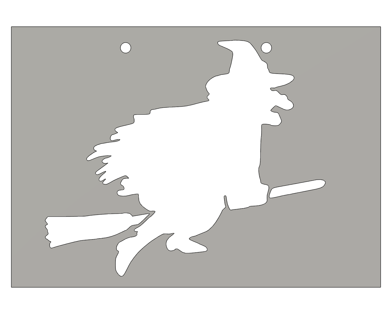 Witch On Broomstick Stencil by Tridense Download free STL model