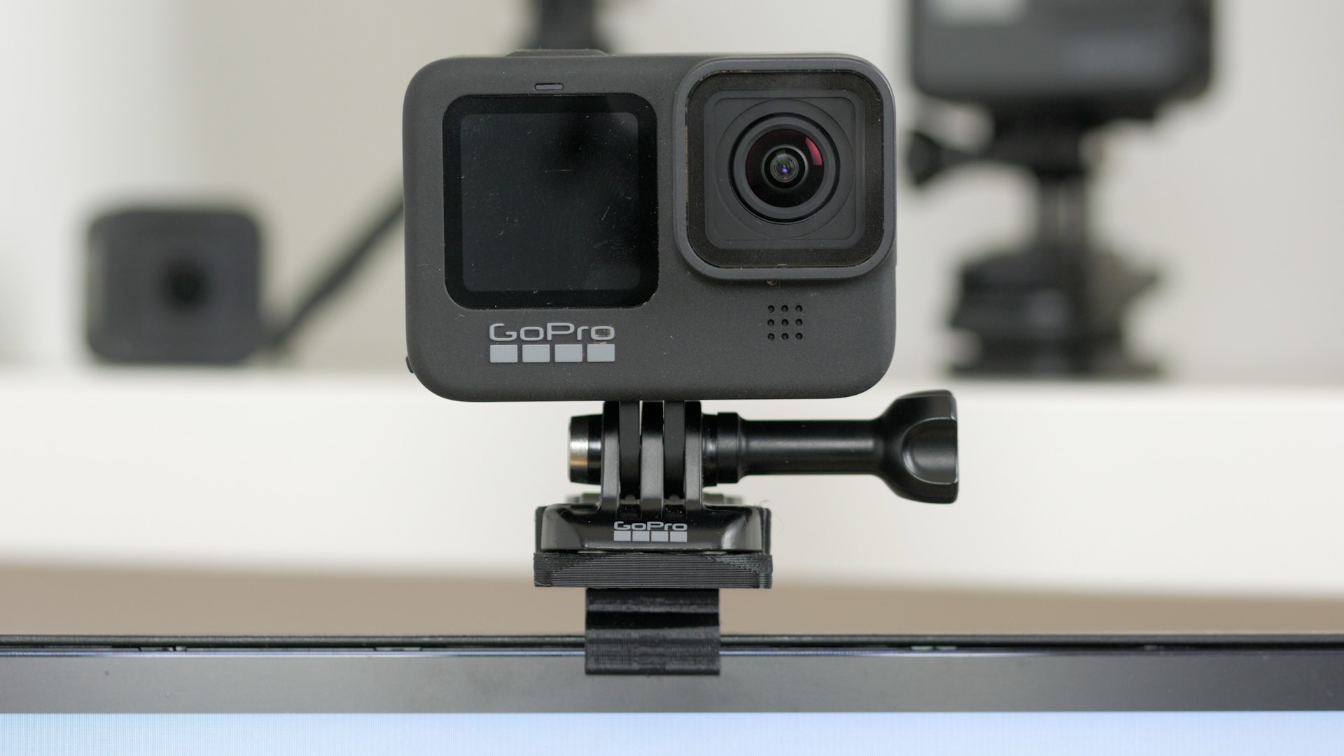 GoPro webcam clip mount for LG monitor