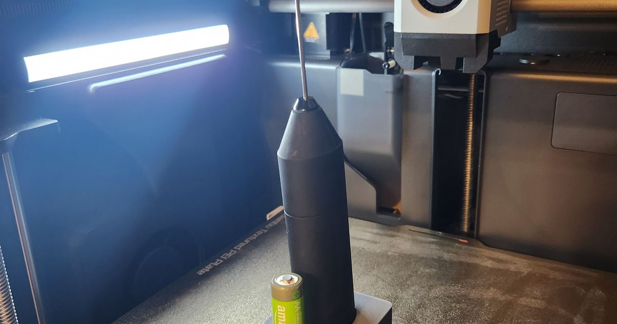 New to 3D modeling and made a holder for the Milk Frother/Egg Beater I have  plus to hold a AA battery. It took six hours of losing my mind so come flex