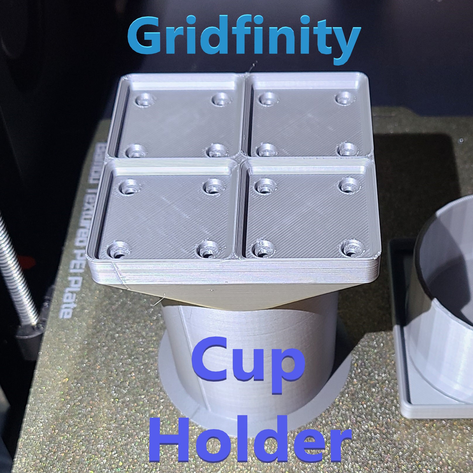 Cup Holder Gridfinity Baseplate (Parametric)