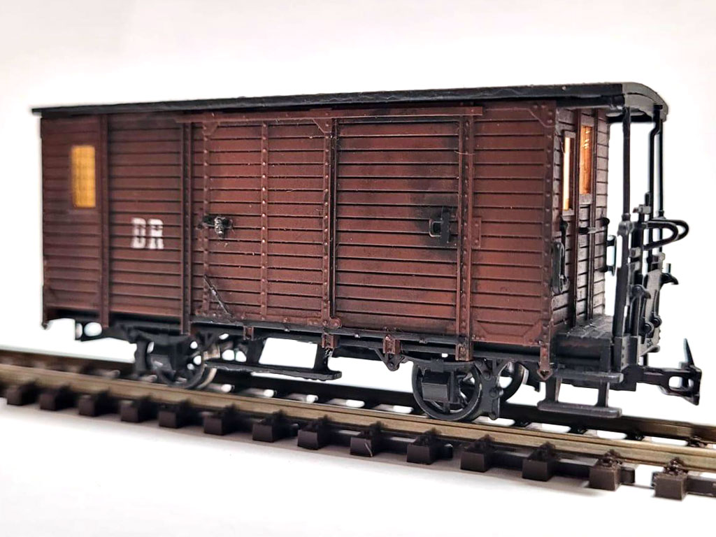 H0m 1000mm Schmalspur-Gepäckwagen 905-153 (NWE 156) M 1:87