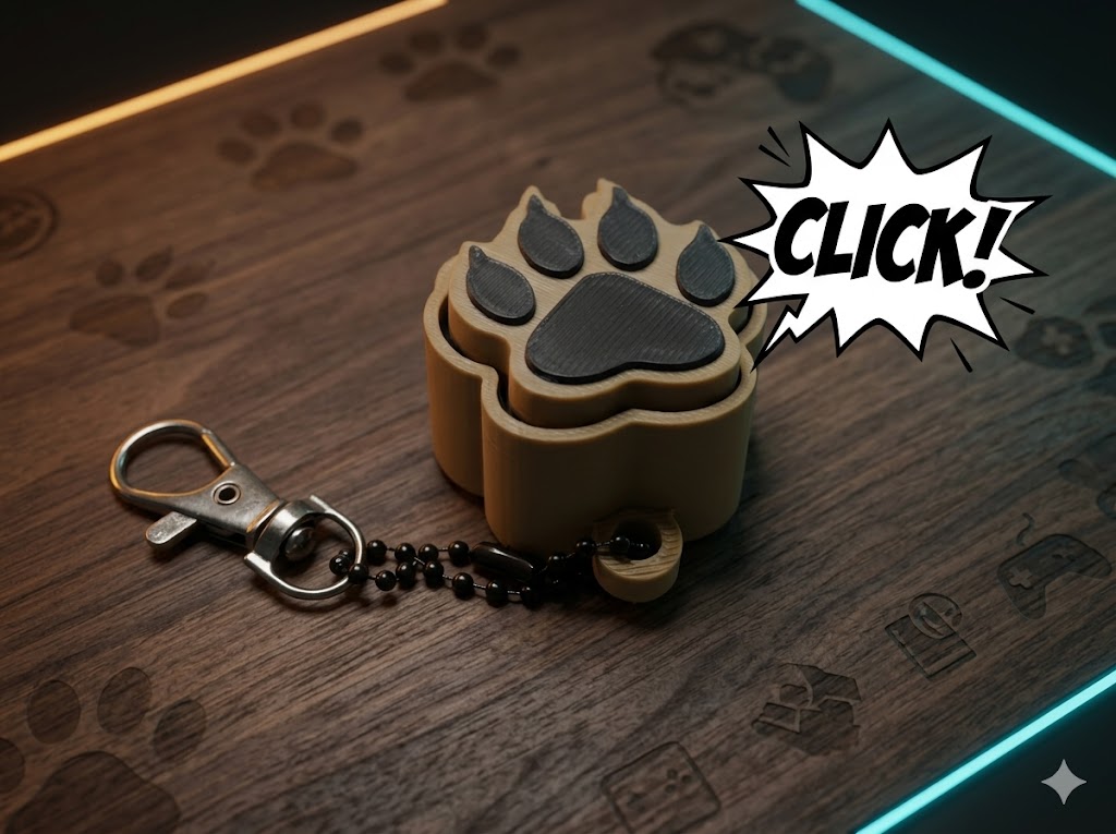 Dog Paw Clicker - Fidget Keychain