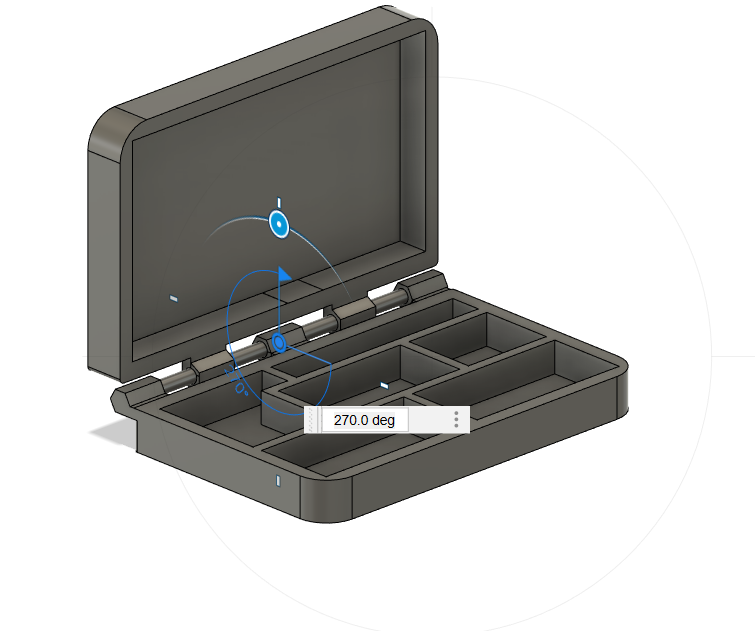 Hinged box with compartments