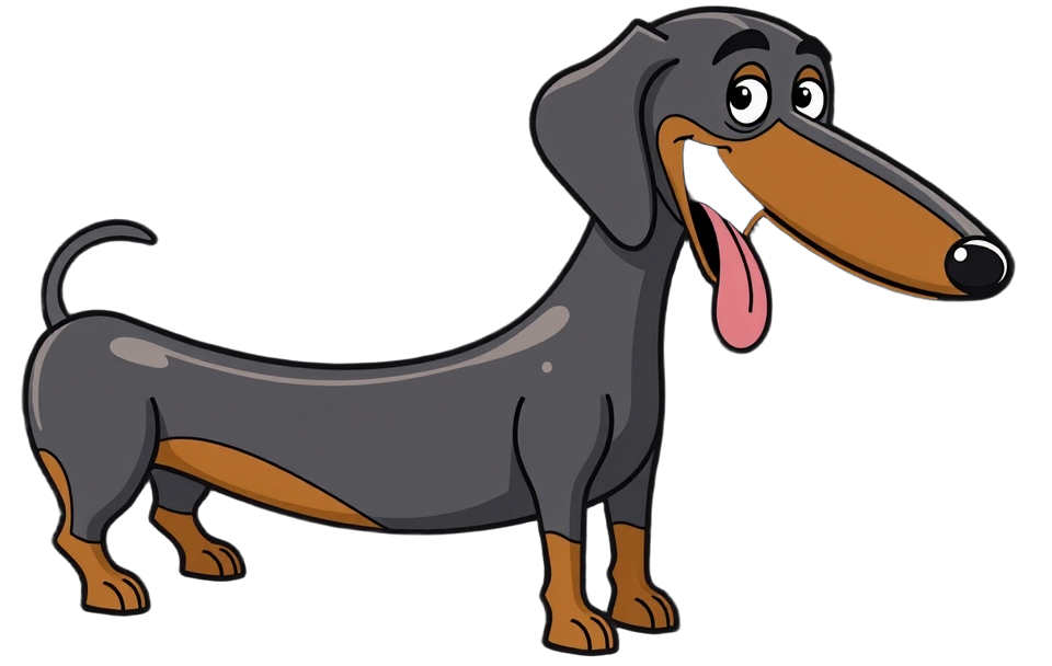 cartoon dachshund