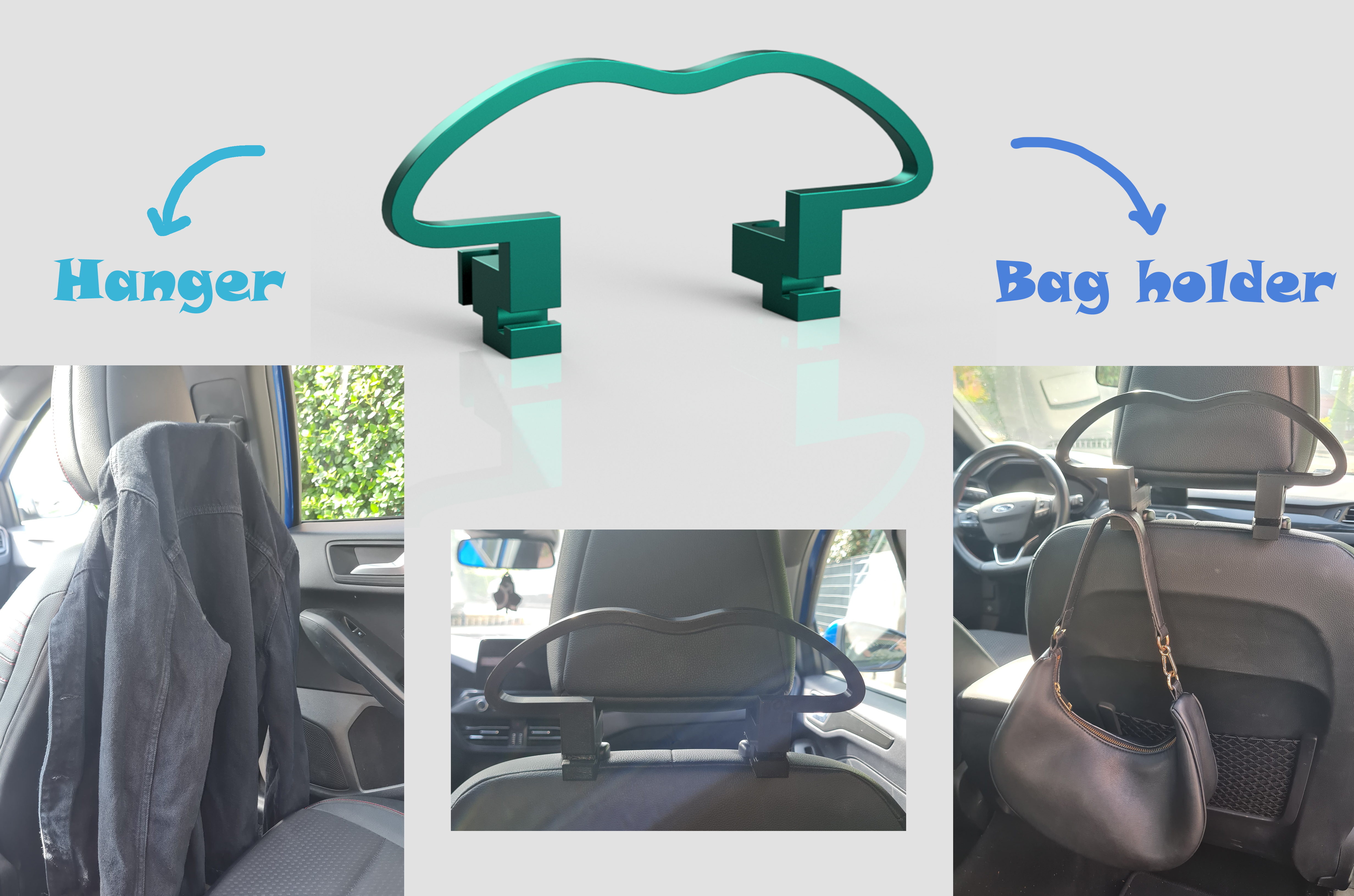 Car hanger // bag holder
