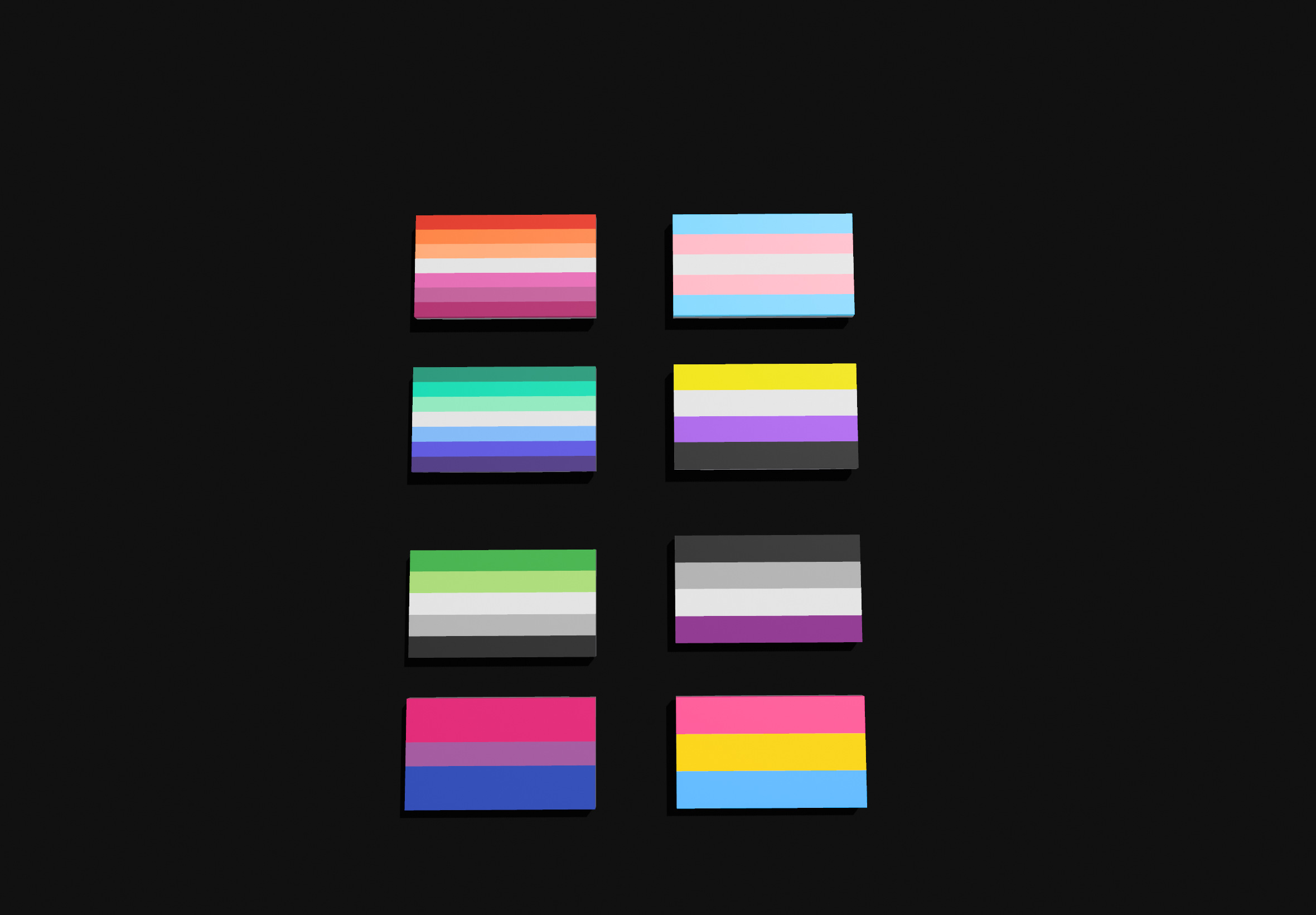 Pride flag collection for the Qube 500
