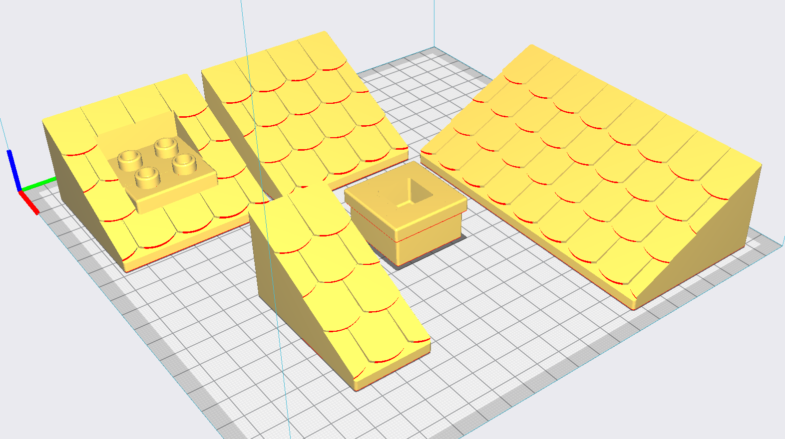 Duplo brick generator - sloped roof with tiles and chimney by Radek ...