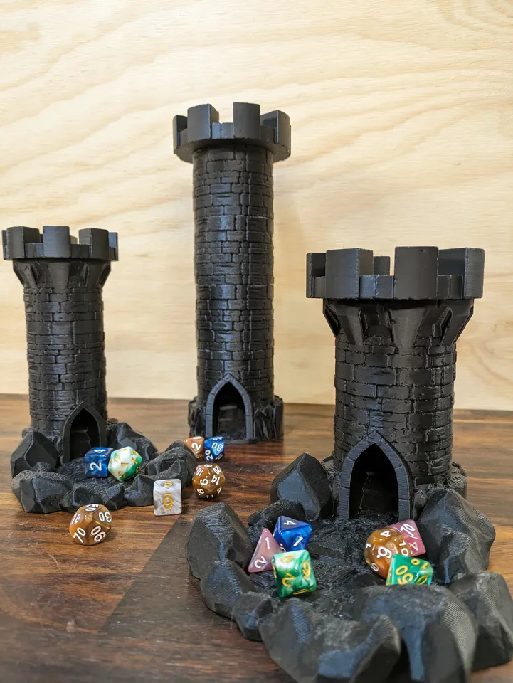 STL file Dice Tower Castle Collapsable for DND 5e Dice Bag alternative 🎲・3D  printing model to download・Cults