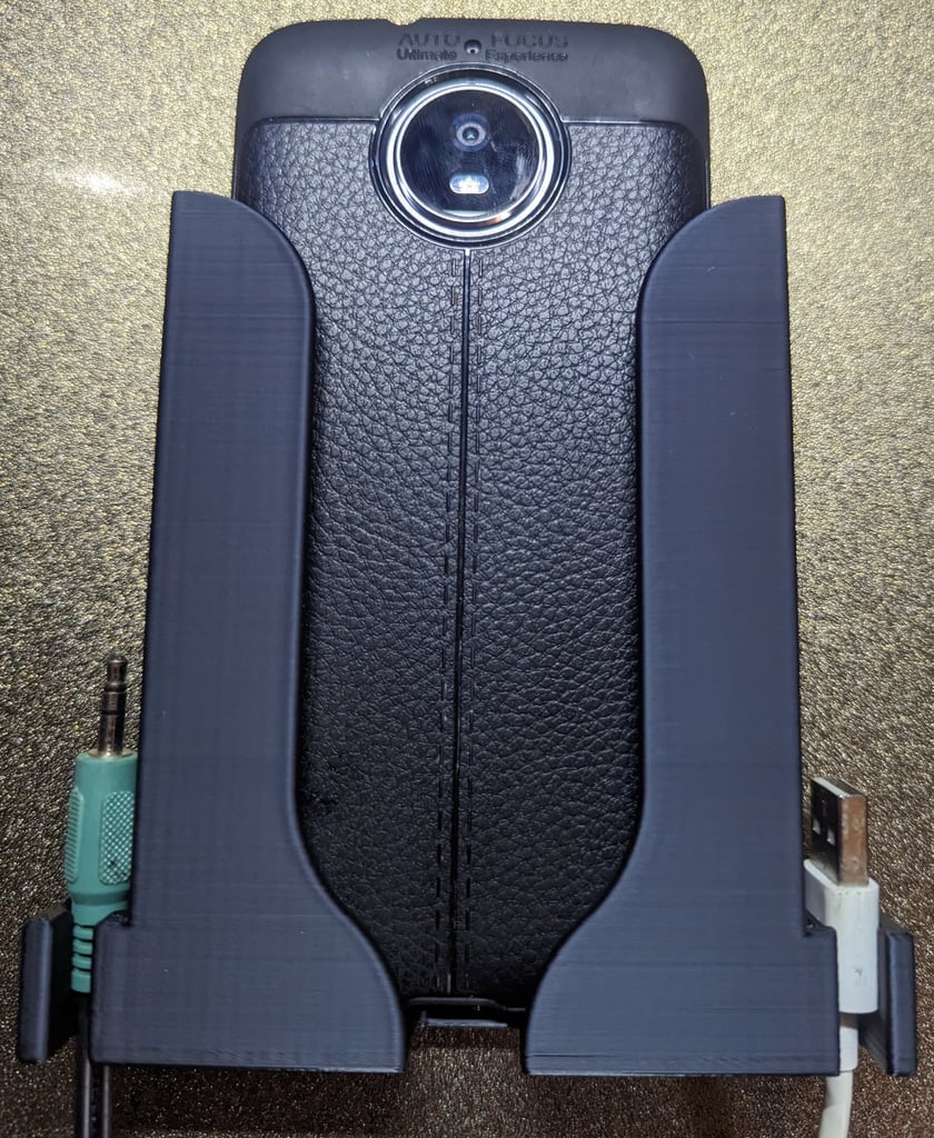 universal Phone Wall Mount with Aux and USB-Cable Holder
