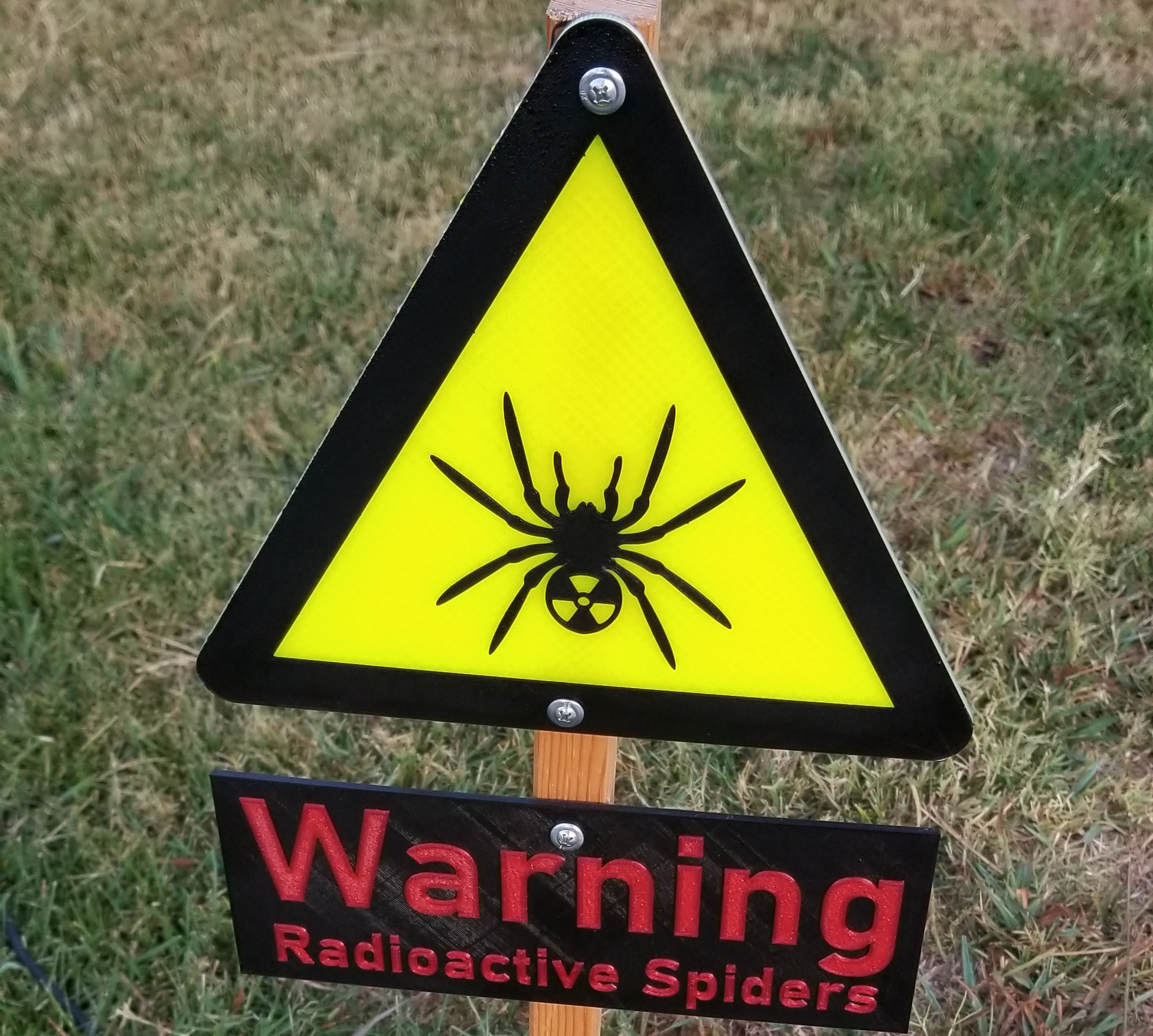 Radioactive Spiders Warning Sign for Halloween