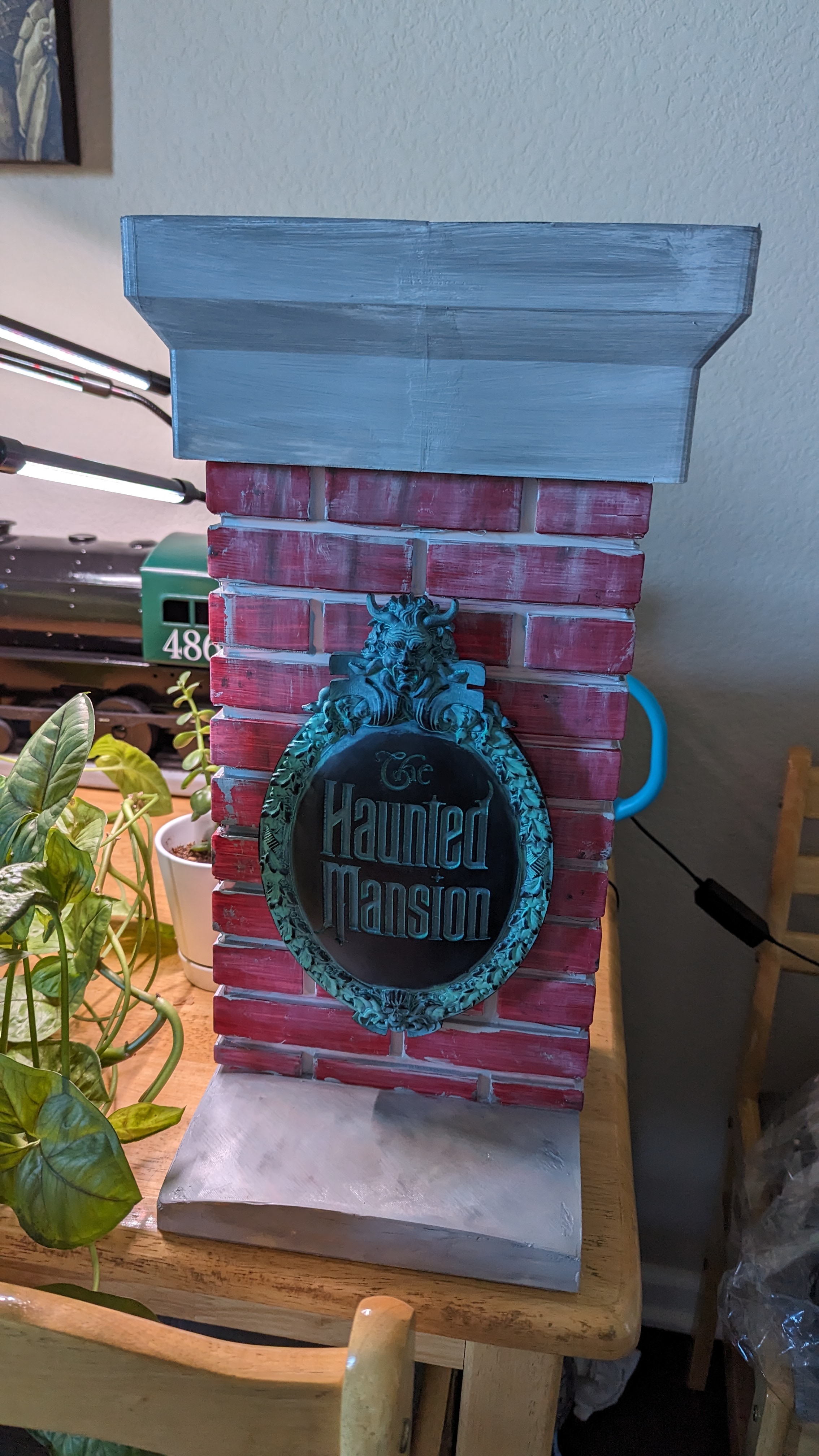 Haunted Mansion sign stand and base Spirit Halloween.