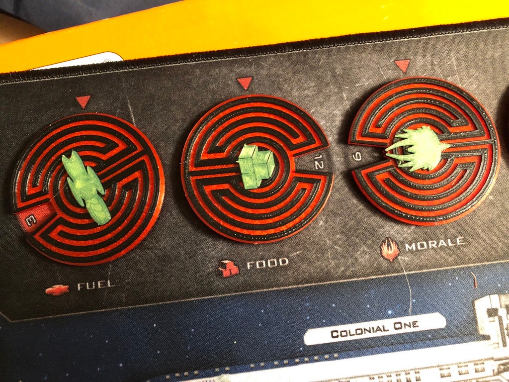 Battlestar Galactica BSG Board game Resource Wheels