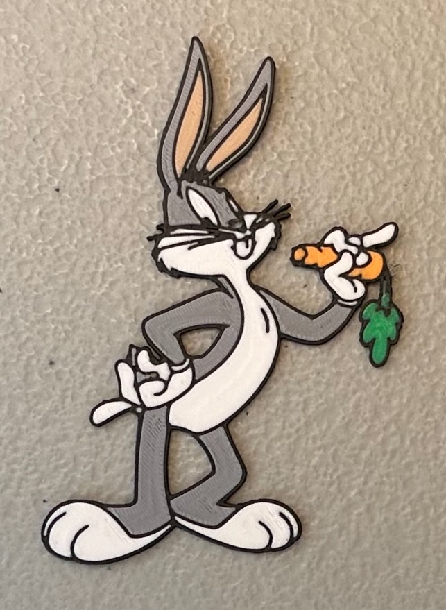 Multicolor Bugs Bunny Magnet by wotfan69, Download free STL model