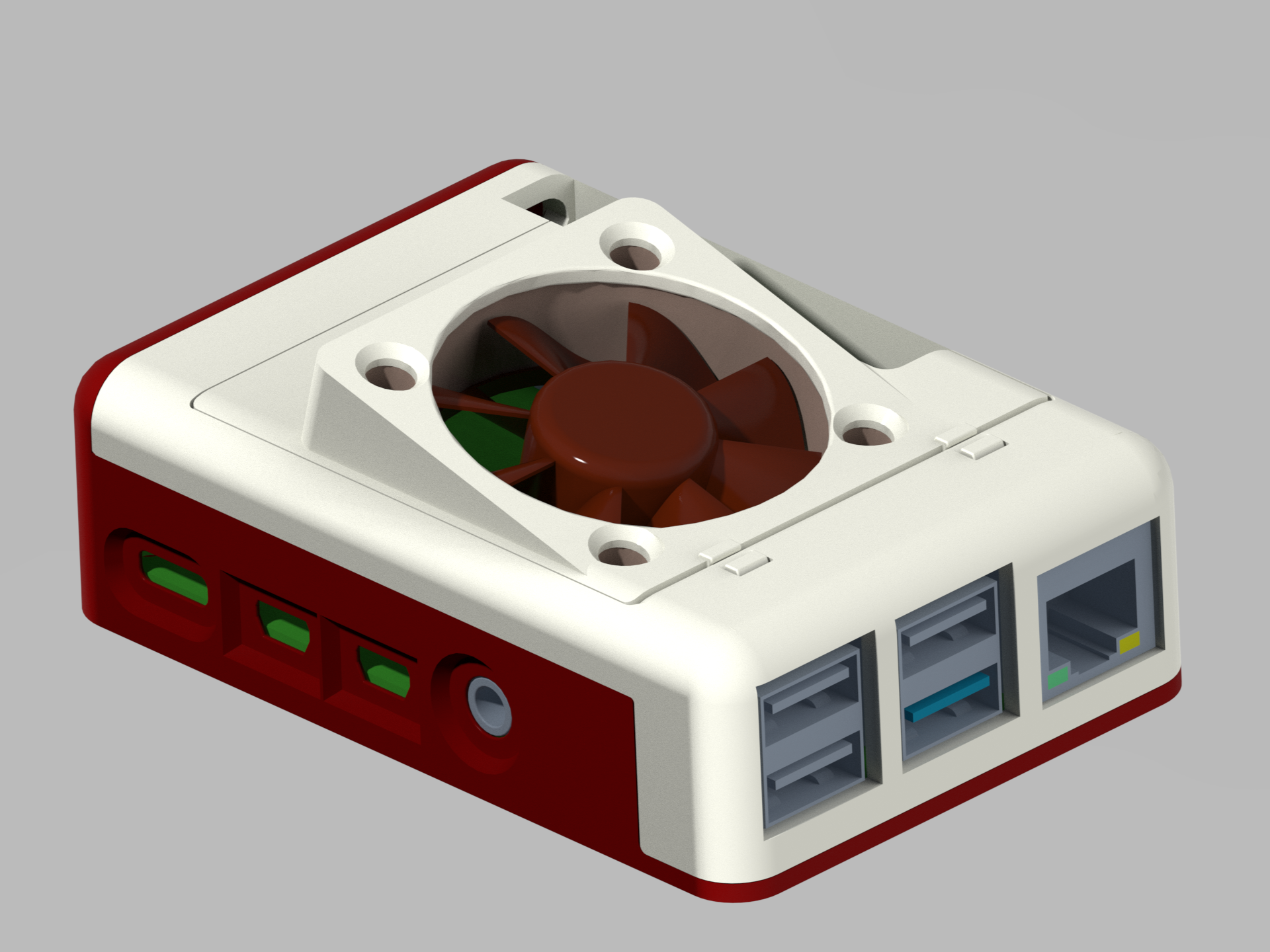 Raspberry Pi 4b Case With Lid For 40mm Pwm Fan Such As Noctua Nf A4x10 5v Pwm By Freycraft