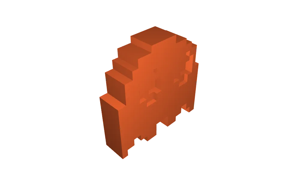 PacMan Ghost Pixel Bit Design by Kai-3D Download free STL
