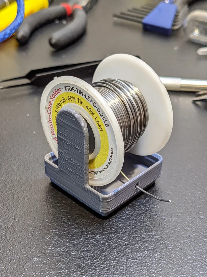 Gridfinity Mini Solder Spool Dispenser by Exitaph