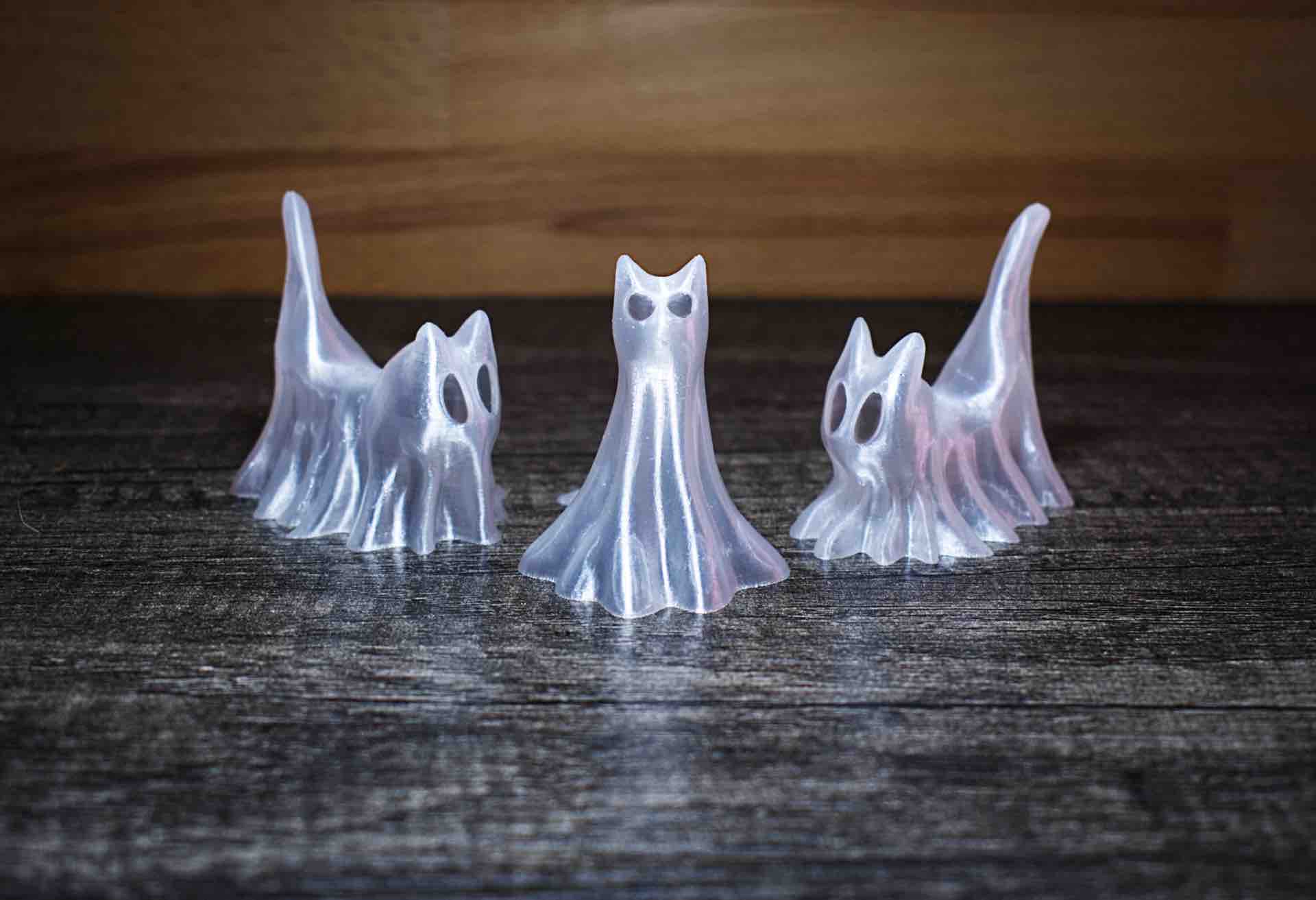 A Trio of Halloween Ghost Cats by OddPlasticity | Download free STL ...