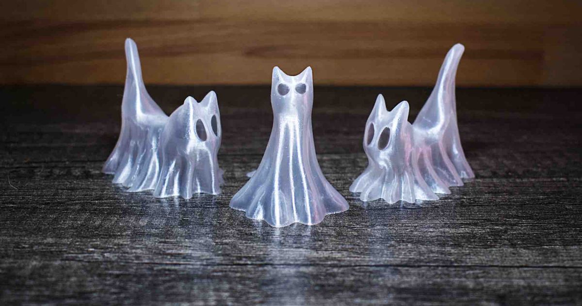 A Trio of Halloween Ghost Cats by OddPlasticity | Download free STL ...