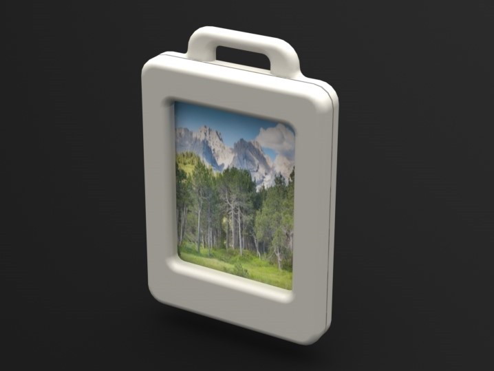Photo keychain with snap-connector