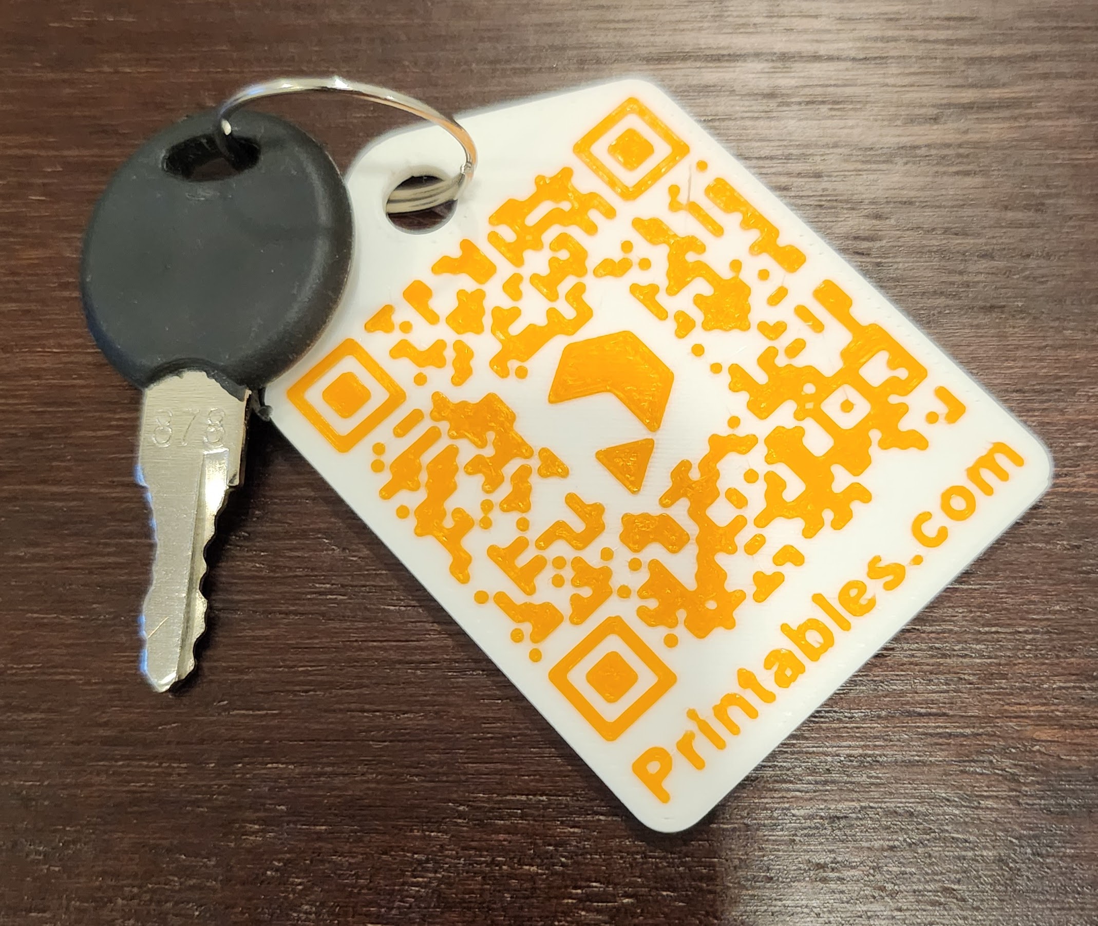 Printables QR key fob, OpenSCAD customizable
