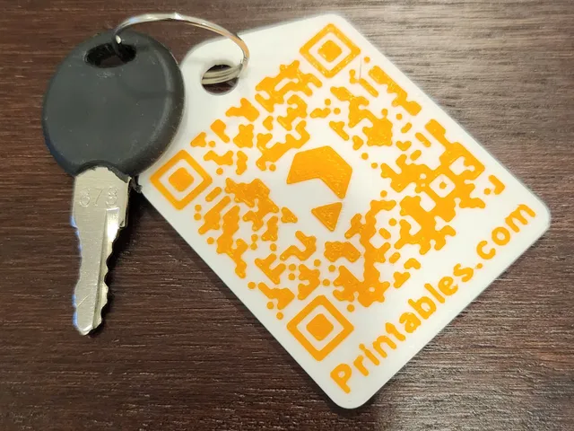 Printables QR key fob, OpenSCAD customizable