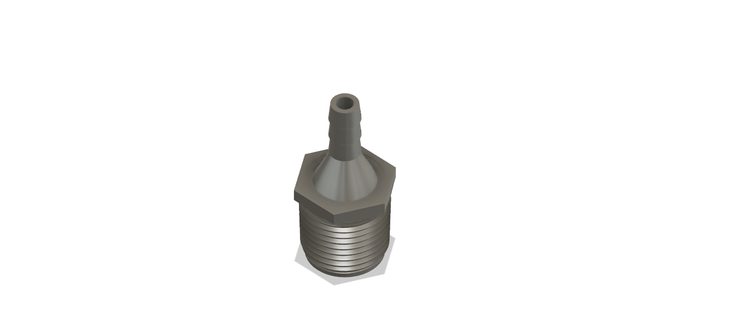 Male 0.5 inch NPT to 0.25 inch barb adapter