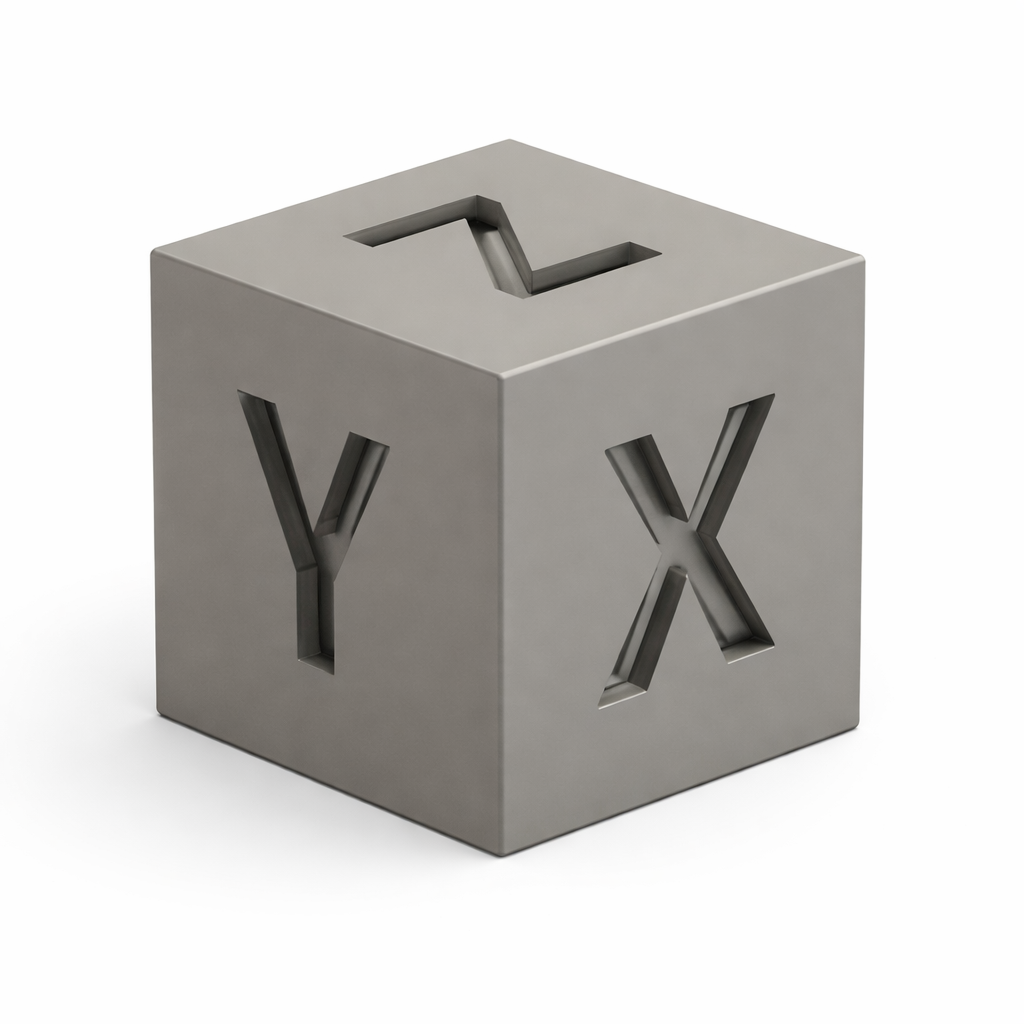 Calibration Cube with regular & bold letters - print quality check
