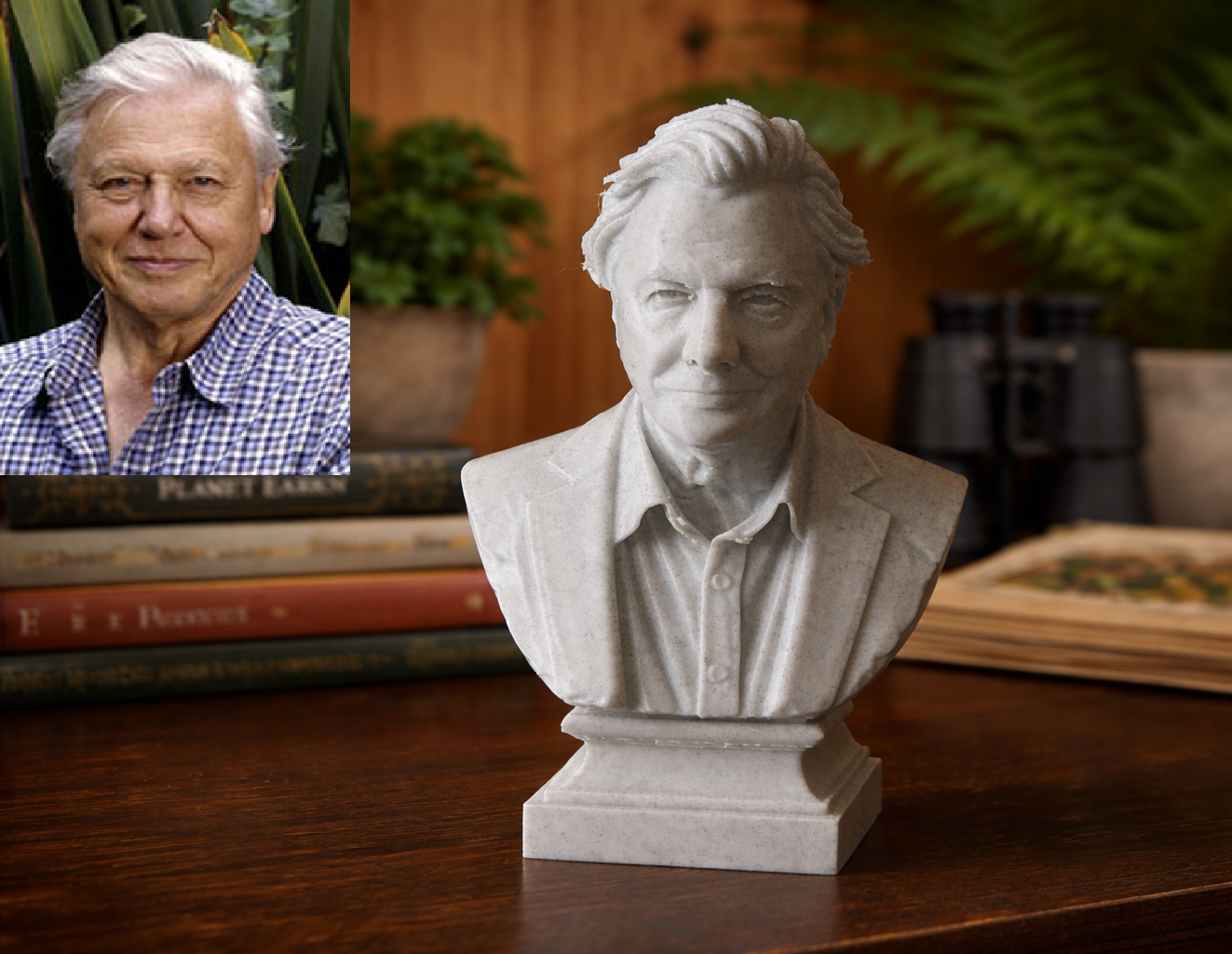 David Frederick Attenborough — Bust 3D model by Julien Mairy
