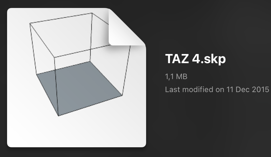 TAZ 4 SketchUp Template