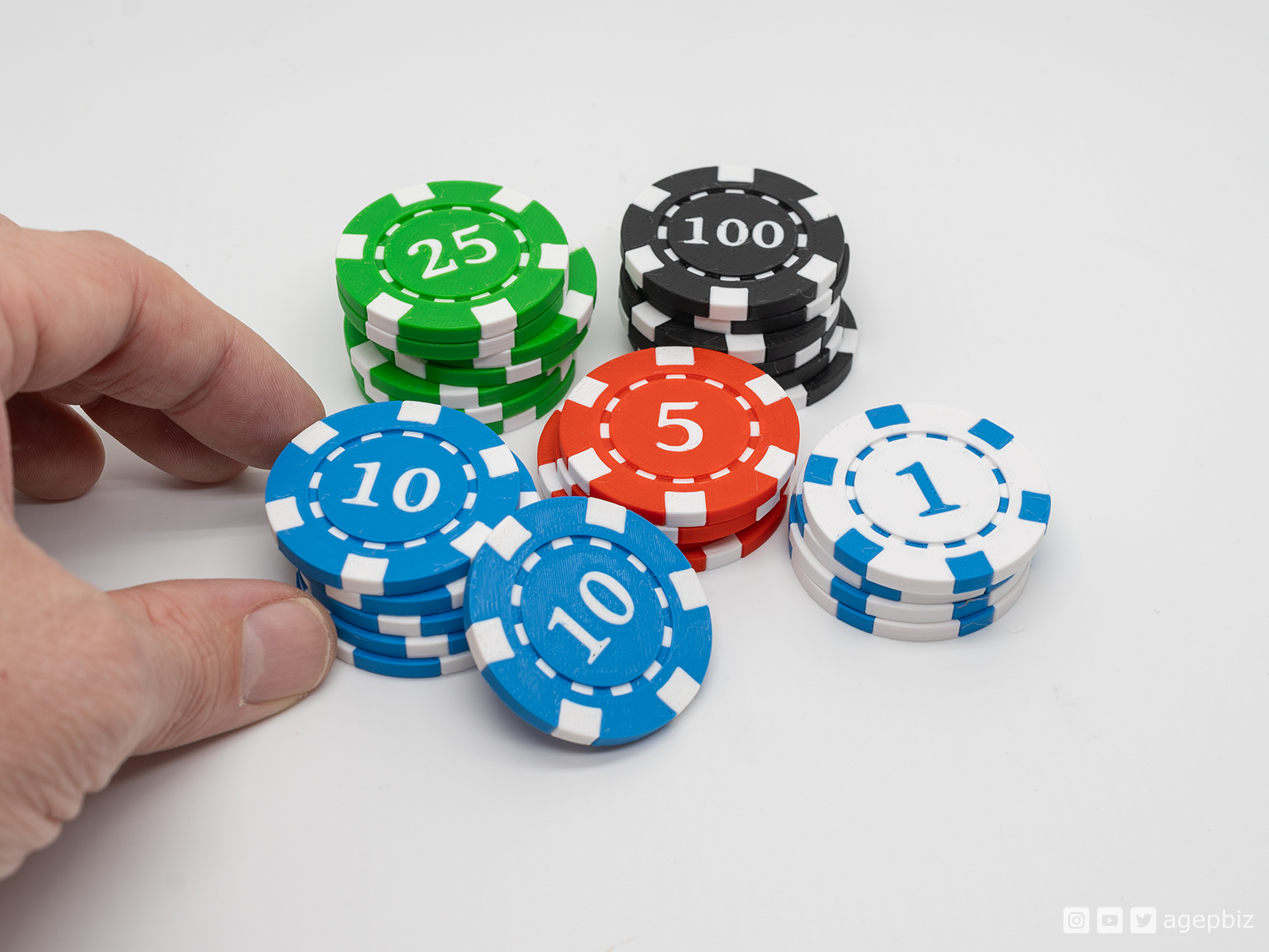Dual Color Poker Chips With Numbers