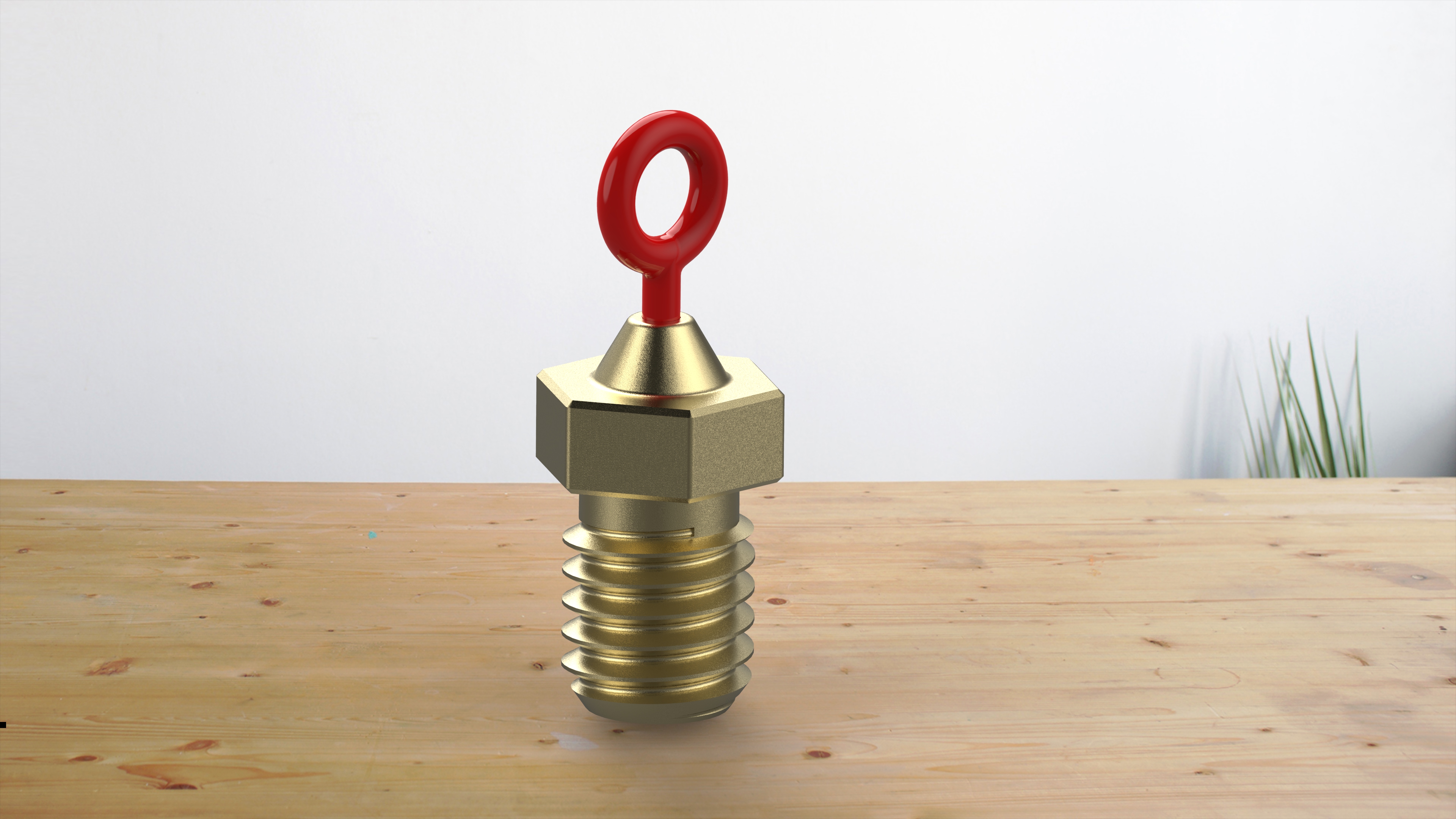 Nozzle keychain with filament