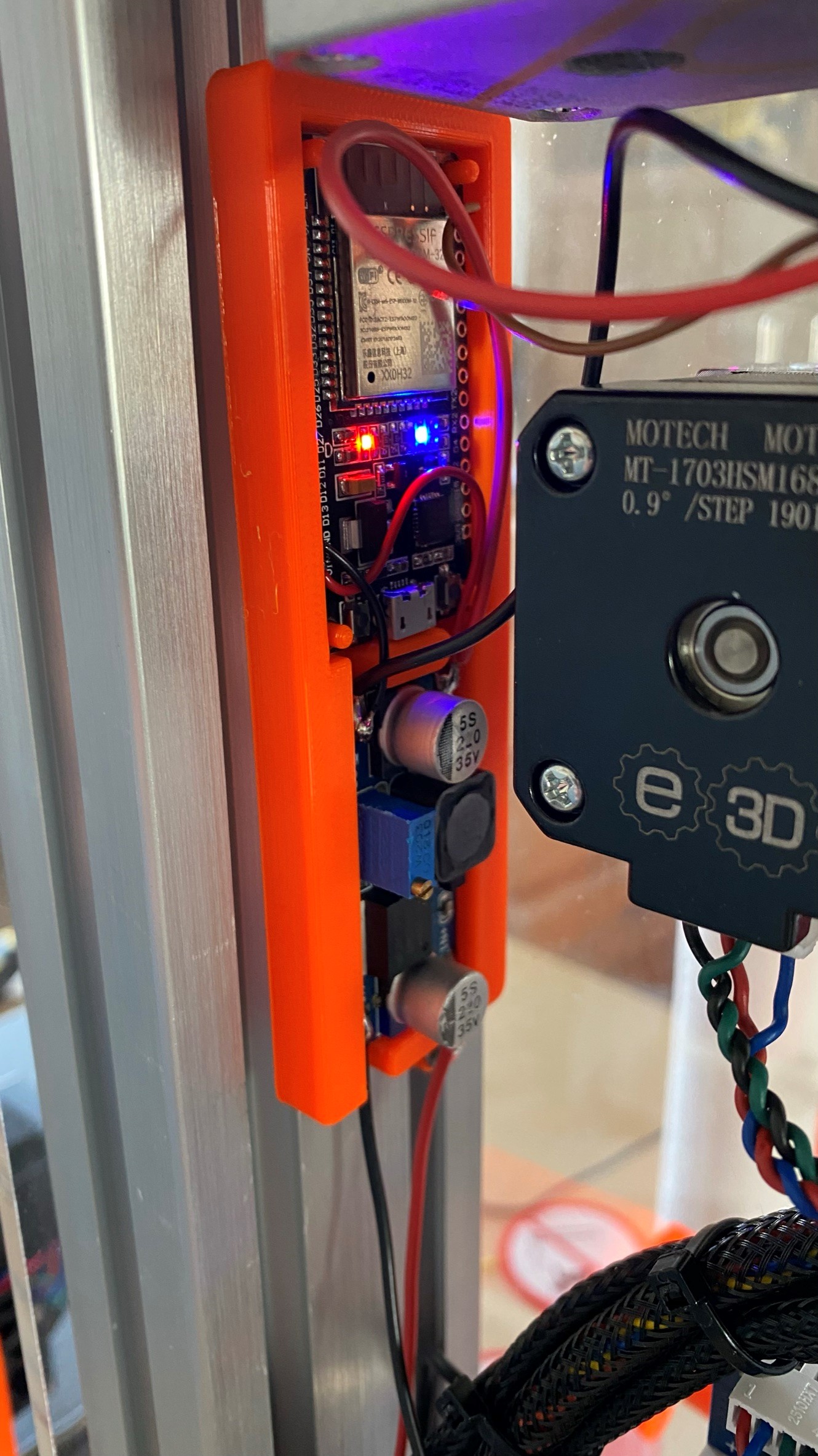 ESP32 dev board + step down convertor mount