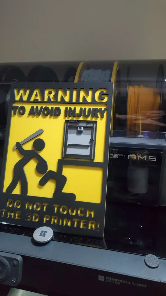 Warning sign bambu lab p1s by PoussinJaune | Download free STL model ...