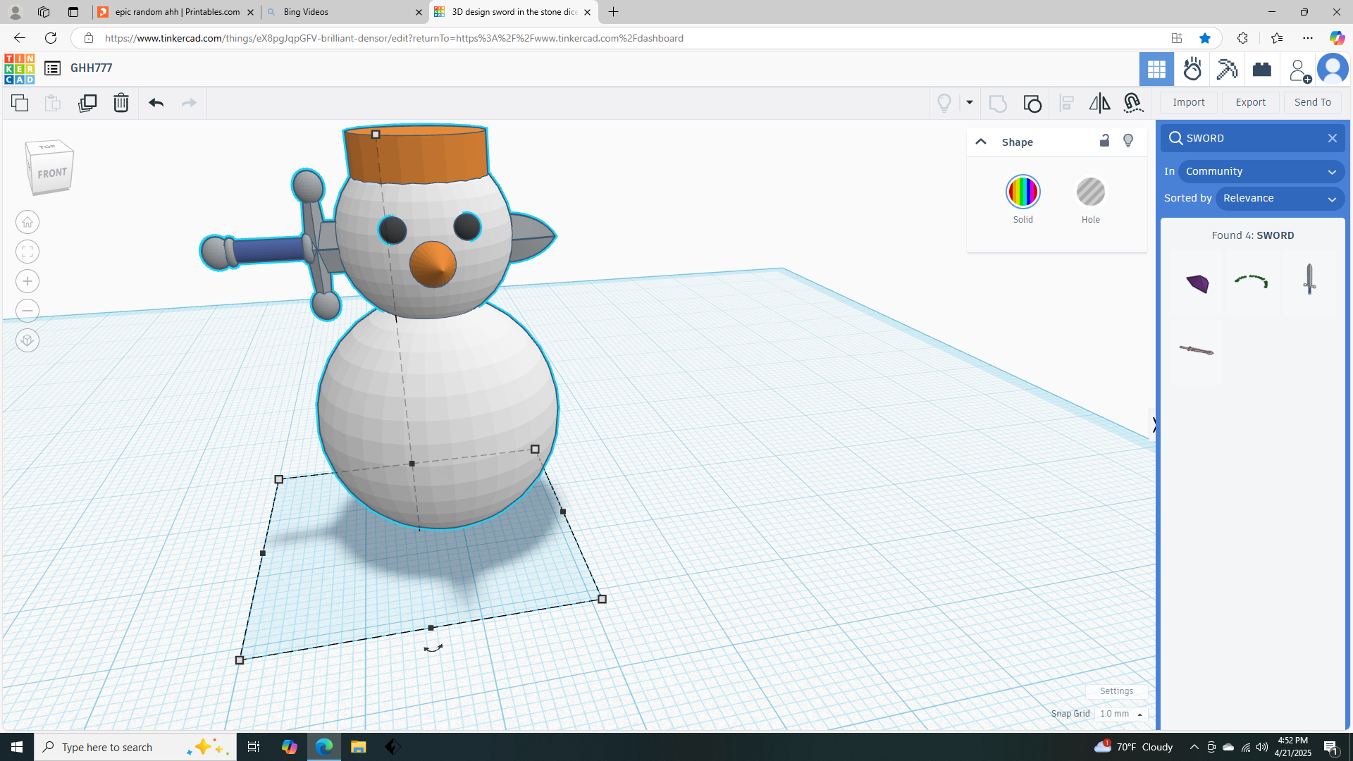 SAD DEATH OF MR. SNOW