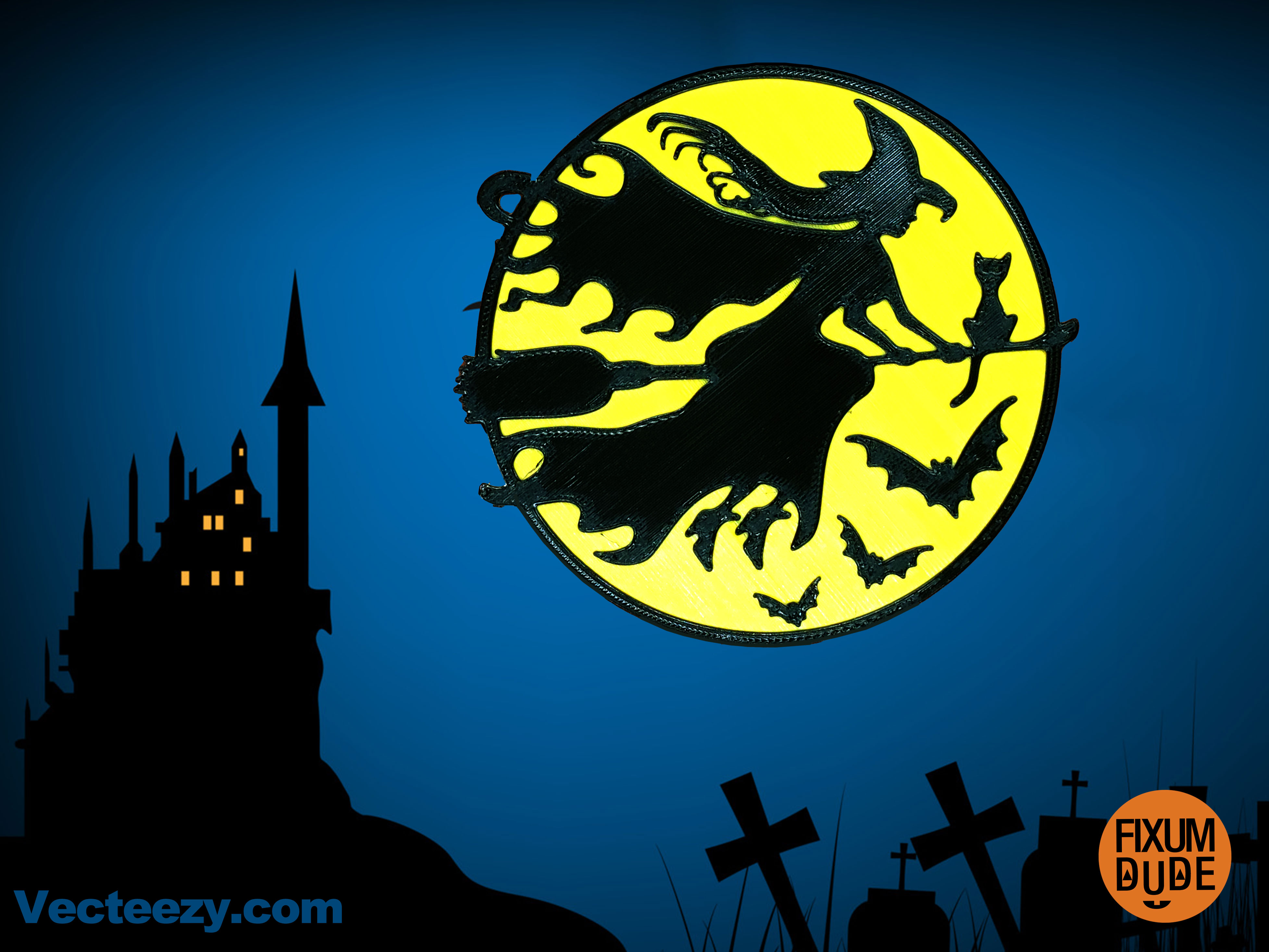 Halloween Witch Moon Coaster