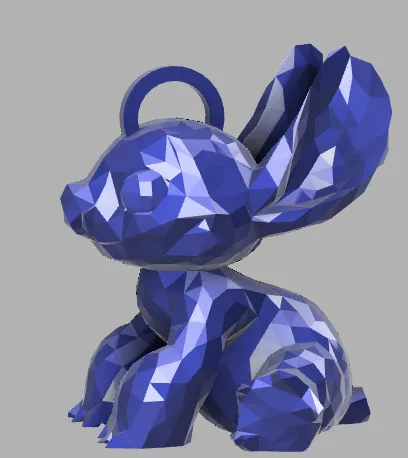 Low Poly Stitch Llavero and Christmas tree decoration