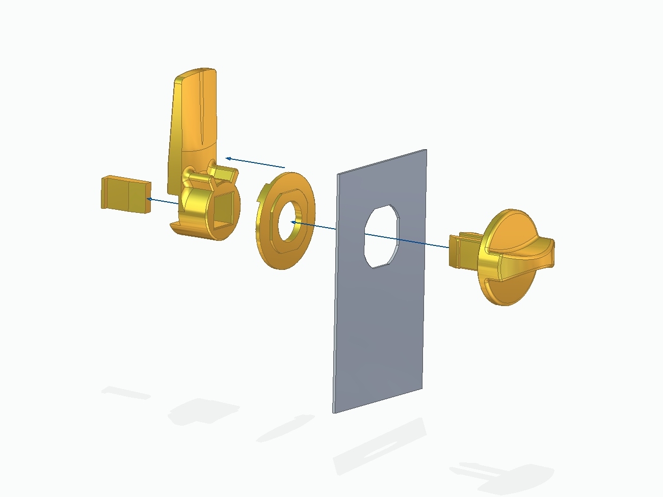 Locking device replacement for heating distributor flap