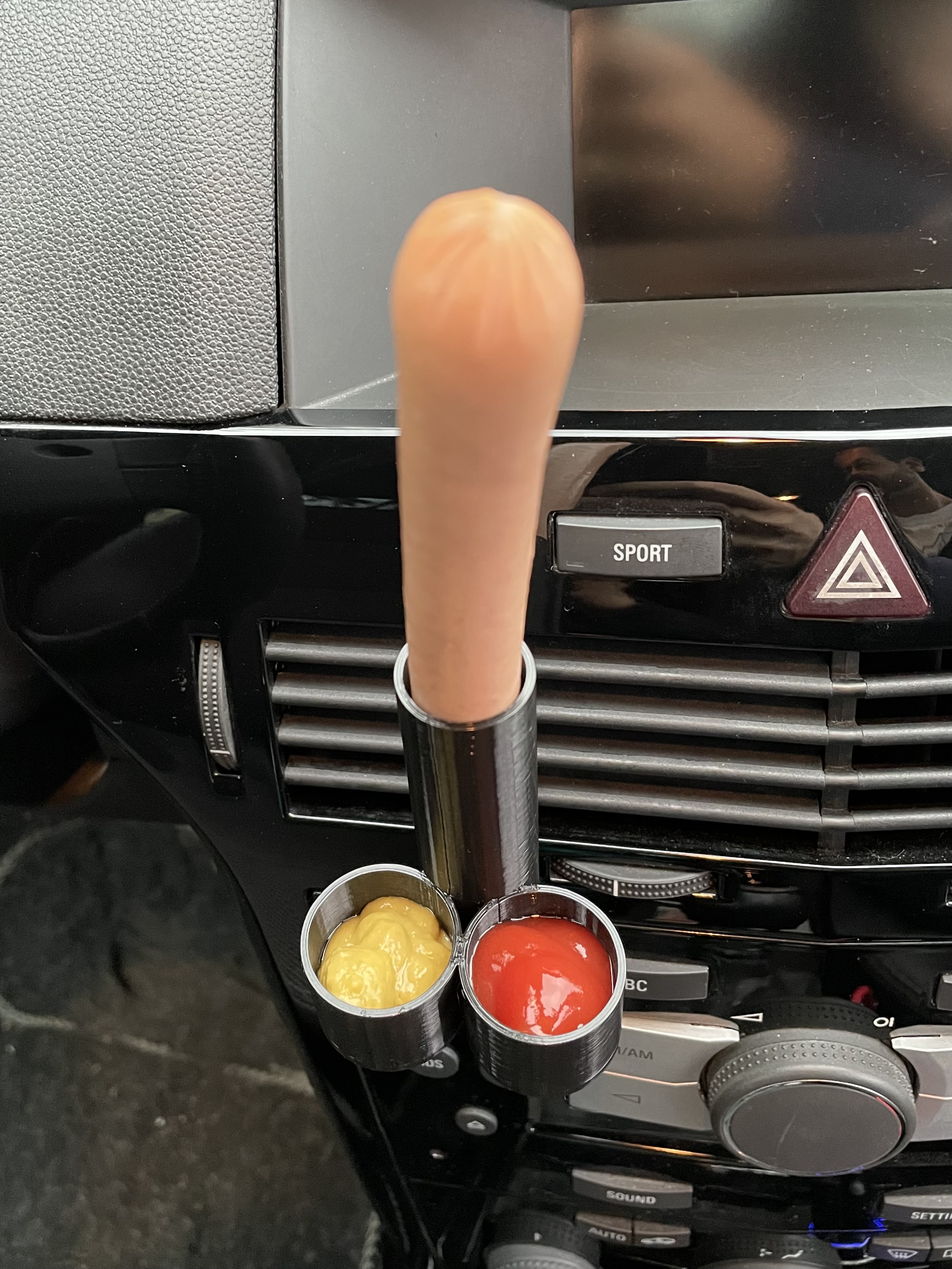 Car sausage + ketchup/mayonnaise/mustard/sauce holder by WojtekM