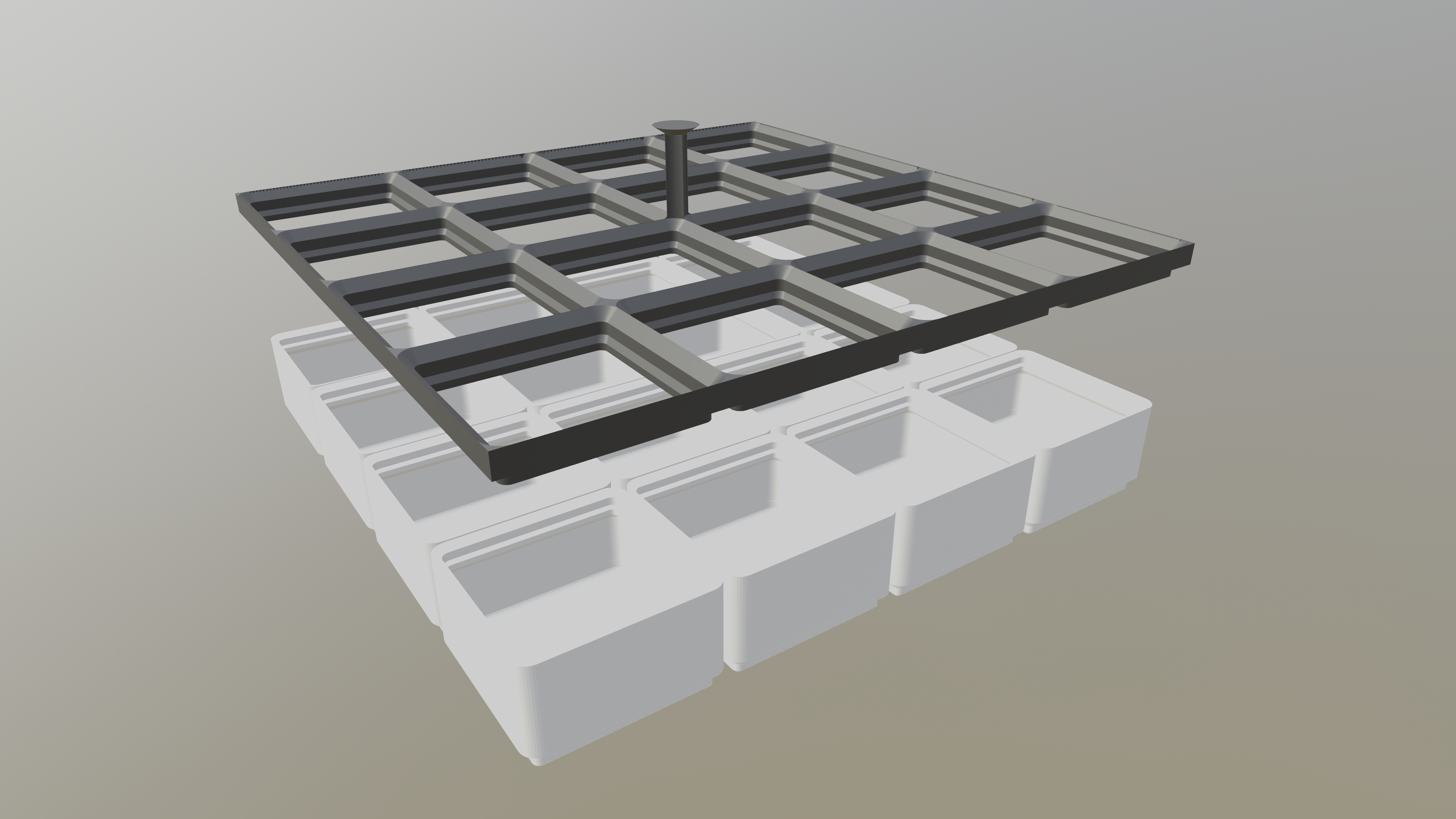 Gridfinity Stackable Baseplate with Handle (4x4)