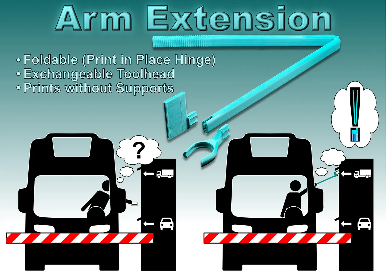 Foldable Arm Extension with exchangeable toolhead by Twotone74, Download  free STL model