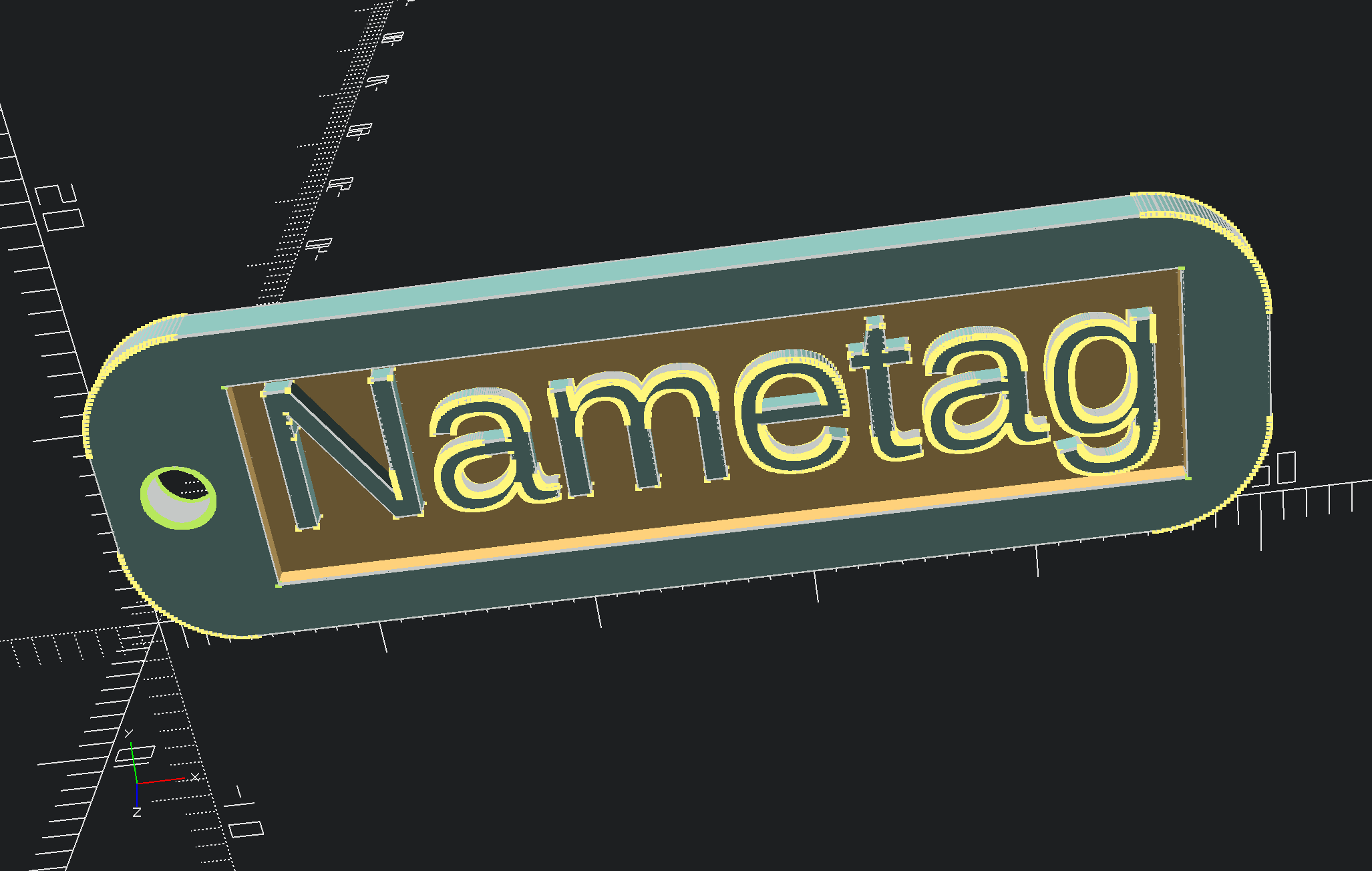parametric keychain nametag