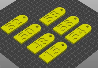 rounded keychains with numbers by Michał Temperato | Download free STL ...